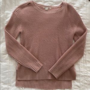 Pink sweater with zipper accent